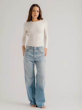 Sablyn Sammy Denim Jeans Wide Leg Cotton Womens 26 Twilight USA